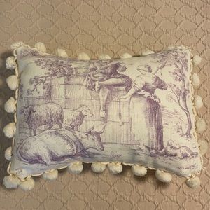 Small Lavender Toile Pillow 8” x 11”